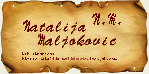 Natalija Maljoković vizit kartica